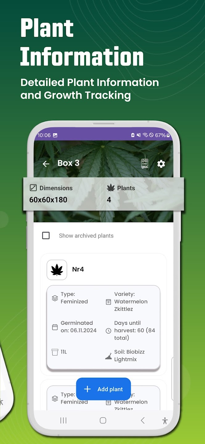 Plant Information Screen